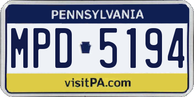 PA license plate MPD5194