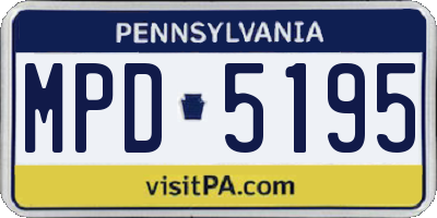 PA license plate MPD5195