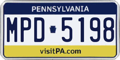 PA license plate MPD5198