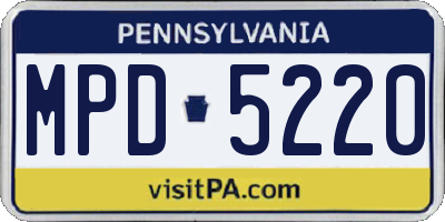 PA license plate MPD5220