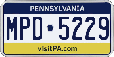 PA license plate MPD5229
