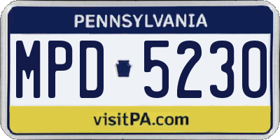 PA license plate MPD5230