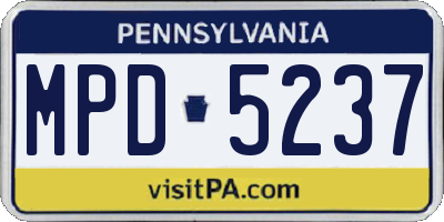 PA license plate MPD5237