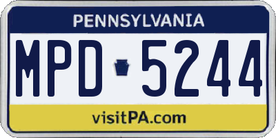 PA license plate MPD5244
