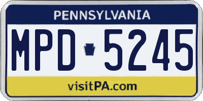 PA license plate MPD5245