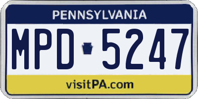 PA license plate MPD5247