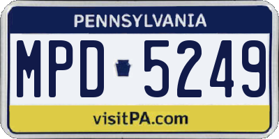 PA license plate MPD5249