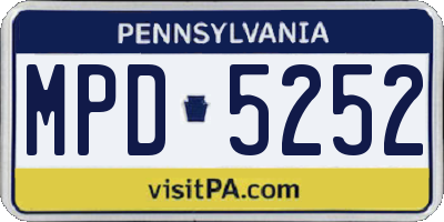 PA license plate MPD5252