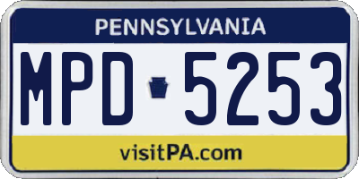 PA license plate MPD5253