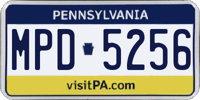 PA license plate MPD5256