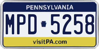 PA license plate MPD5258