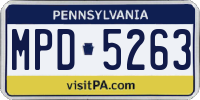 PA license plate MPD5263
