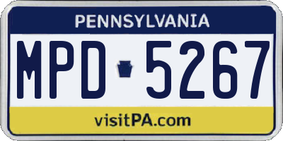 PA license plate MPD5267