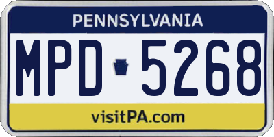 PA license plate MPD5268
