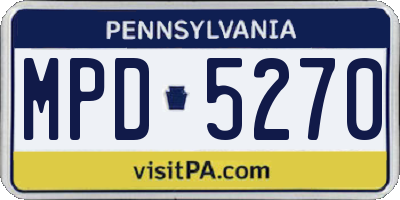 PA license plate MPD5270