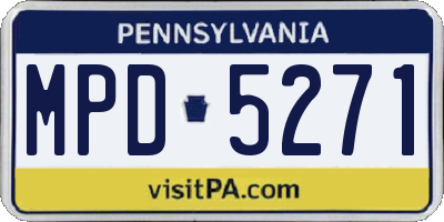 PA license plate MPD5271