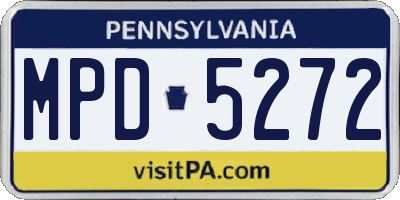 PA license plate MPD5272