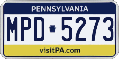 PA license plate MPD5273