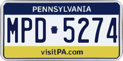 PA license plate MPD5274