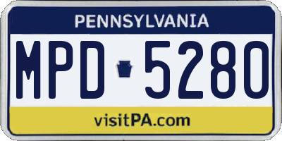 PA license plate MPD5280
