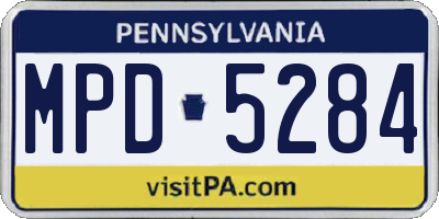 PA license plate MPD5284