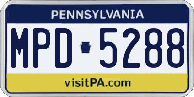 PA license plate MPD5288
