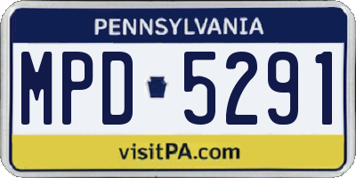 PA license plate MPD5291