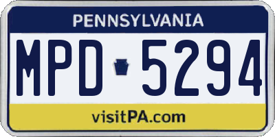 PA license plate MPD5294