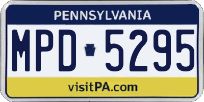 PA license plate MPD5295
