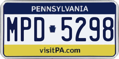 PA license plate MPD5298