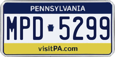 PA license plate MPD5299
