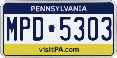 PA license plate MPD5303