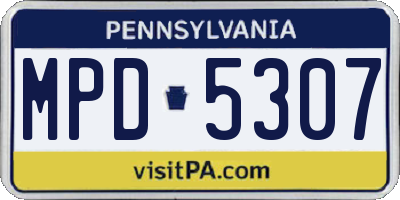 PA license plate MPD5307