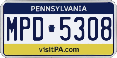PA license plate MPD5308