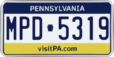 PA license plate MPD5319