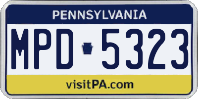 PA license plate MPD5323