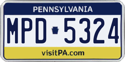 PA license plate MPD5324