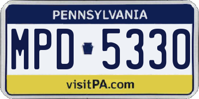 PA license plate MPD5330