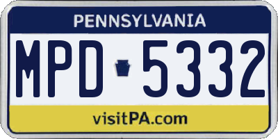 PA license plate MPD5332