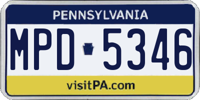 PA license plate MPD5346