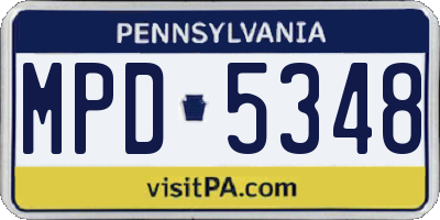 PA license plate MPD5348