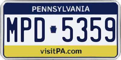 PA license plate MPD5359