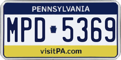 PA license plate MPD5369
