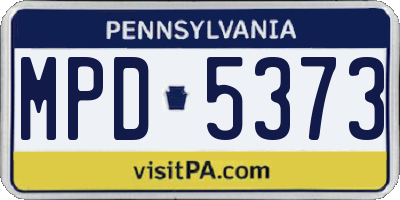PA license plate MPD5373