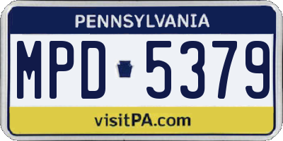 PA license plate MPD5379