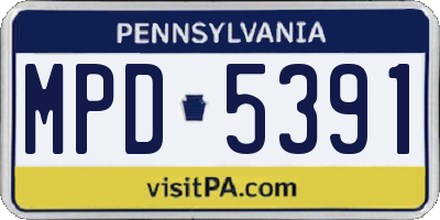 PA license plate MPD5391