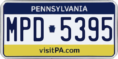 PA license plate MPD5395