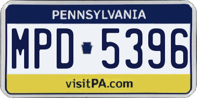 PA license plate MPD5396