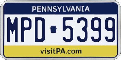 PA license plate MPD5399