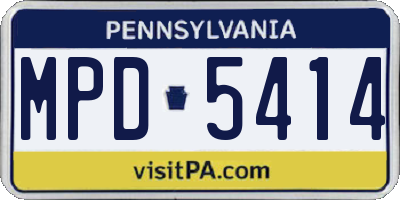 PA license plate MPD5414